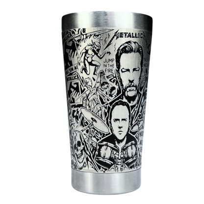 Copo Térmico Metallica | Gravação a Laser 360° Permanente | 475ml | Presente para Fãs de Rock