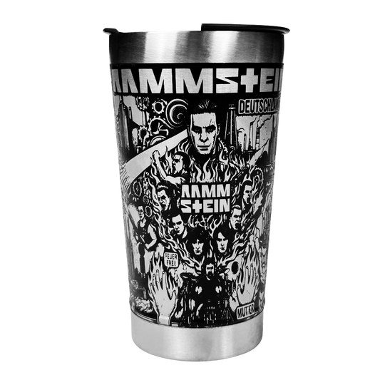 Copo Térmico Rammstein | Gravação a Laser 360° Permanente | 475ml | Presente para Fãs de Metal