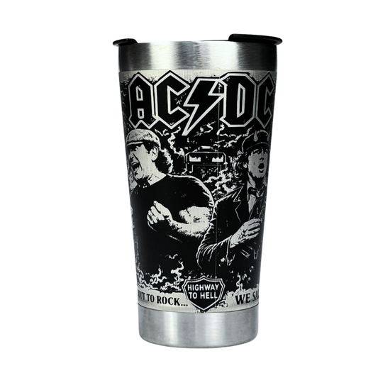Copo Térmico AC/DC | Gravação a Laser 360° Permanente | 475ml | Presente para Fãs de Rock