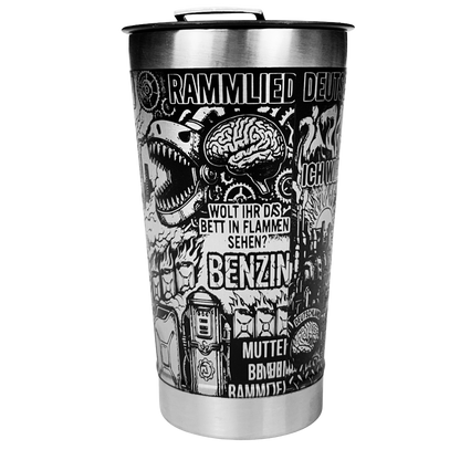 Copo Térmico Rammstein | Gravação a Laser 360° Permanente | 475ml | Presente para Fãs de Metal