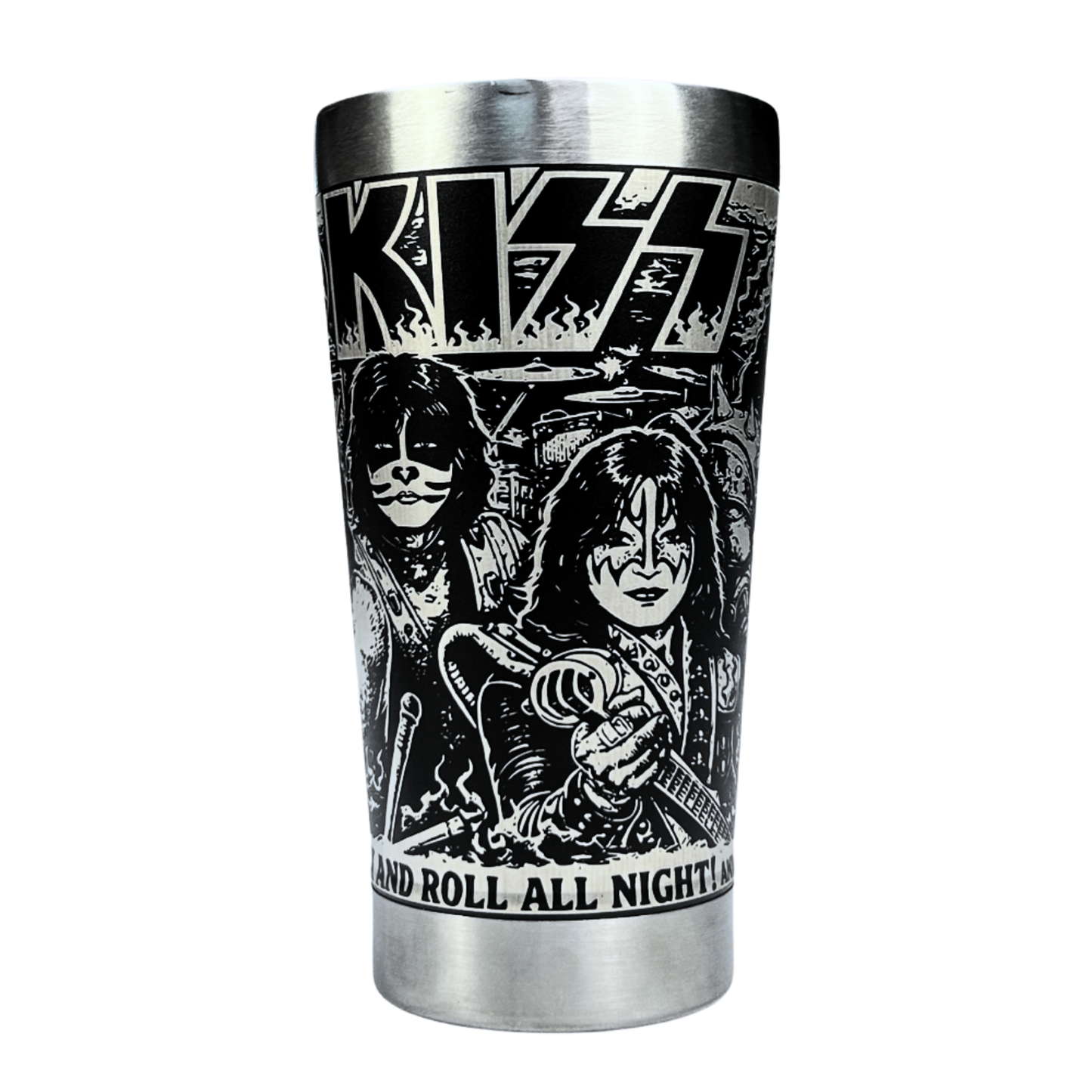 Copo Térmico Kiss | Gravação a Laser 360° Permanente | 475ml | Presente para Fãs de Rock