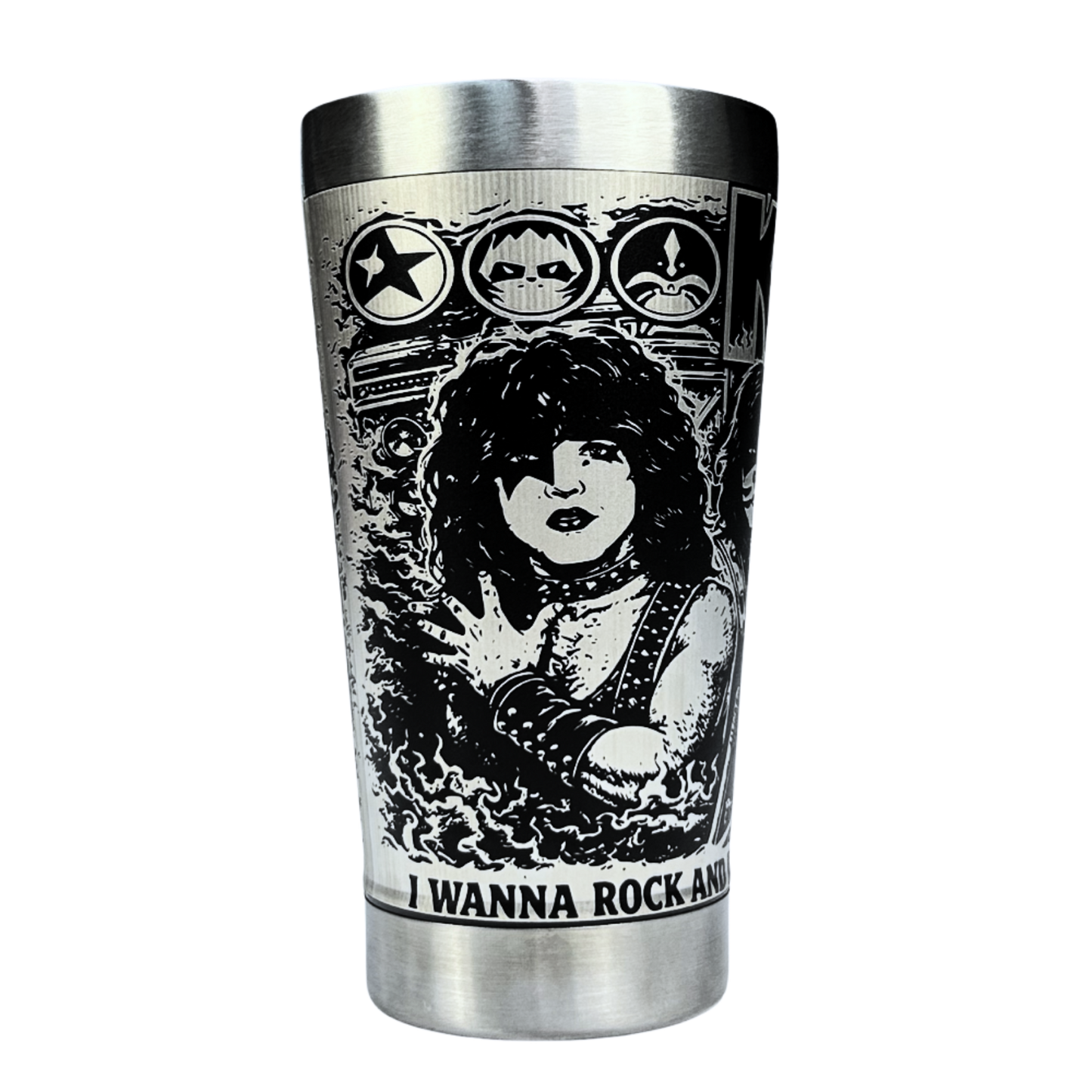 Copo Térmico Kiss | Gravação a Laser 360° Permanente | 475ml | Presente para Fãs de Rock