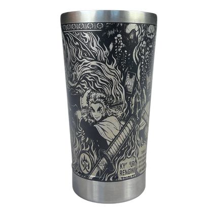 Copo Térmico Demon Slayer | Rengoku | Gravação a Laser 360° | 475ml | Presente para Fãs de Anime