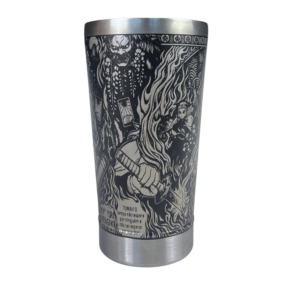 Copo Térmico Demon Slayer | Rengoku | Gravação a Laser 360° | 475ml | Presente para Fãs de Anime
