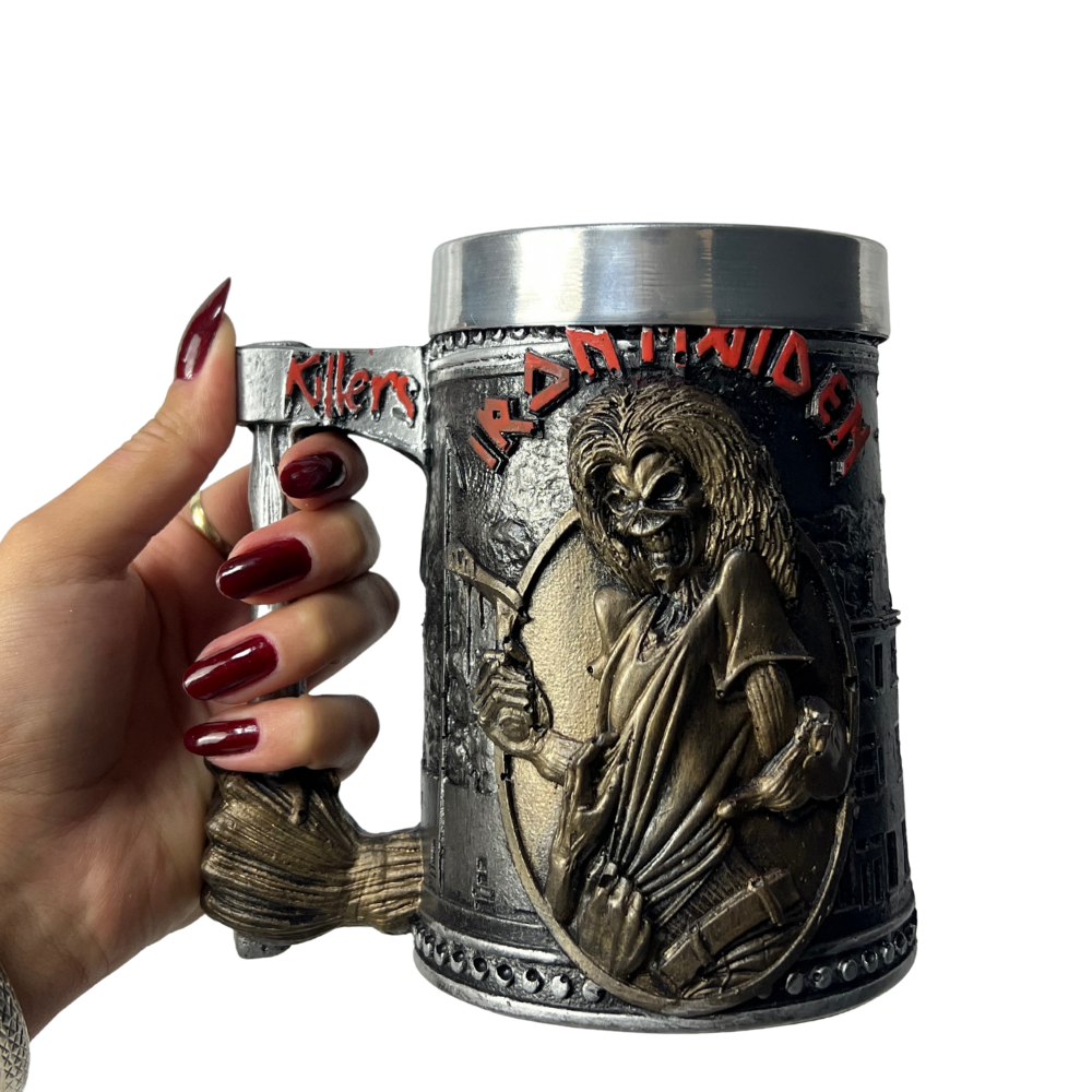 Caneca Artesanal Iron Maiden | Eddie The Head | Peça Única | Presente para Fãs de Metal
