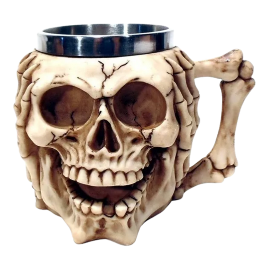 Caneca Caveira Gótica 3D | 350ml | Aço Inoxidável | Design Dark | Presente Único