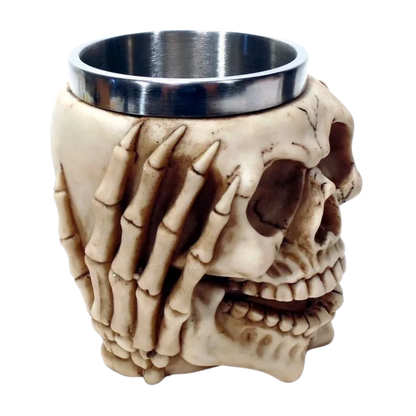 Caneca Caveira Gótica 3D | 350ml | Aço Inoxidável | Design Dark | Presente Único