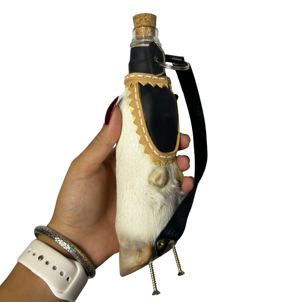 Kit Cantil + Copo Pata de Vaca | Tradição Gaúcha | Costura Dourada | Acabamento Premium