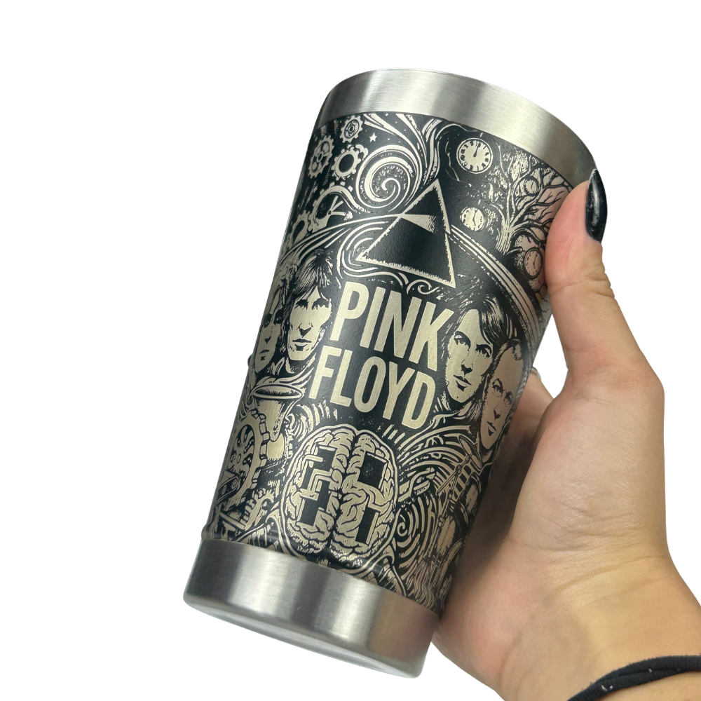 Copo Térmico Pink Floyd | Gravação a Laser 360° Permanente | 475ml | Presente para Fãs de Rock