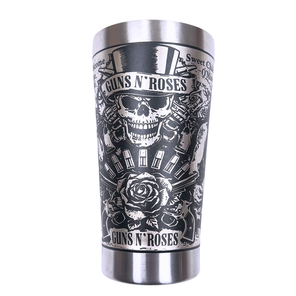 Copo Térmico Guns N' Roses | Gravação a Laser 360° Permanente | 475ml | Presente para Fãs de Rock
