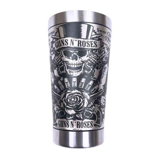 Copo Térmico Guns N' Roses | Gravação a Laser 360° Permanente | 475ml | Presente para Fãs de Rock