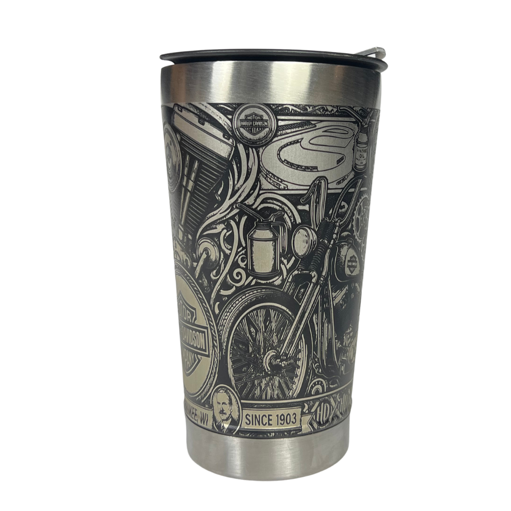Copo Térmico Harley Davidson | Gravação a Laser 360° Permanente | 475ml | Presente para Motociclistas