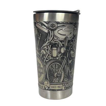 Copo Térmico Harley Davidson | Gravação a Laser 360° Permanente | 475ml | Presente para Motociclistas