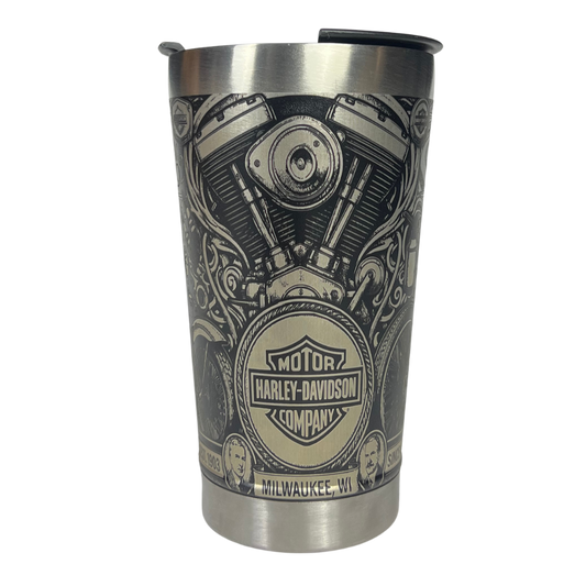 Copo Térmico Harley Davidson | Gravação a Laser 360° Permanente | 475ml | Presente para Motociclistas