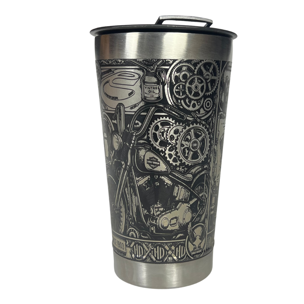 Copo Térmico Harley Davidson | Gravação a Laser 360° Permanente | 475ml | Presente para Motociclistas