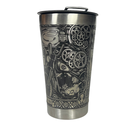 Copo Térmico Harley Davidson | Gravação a Laser 360° Permanente | 475ml | Presente para Motociclistas