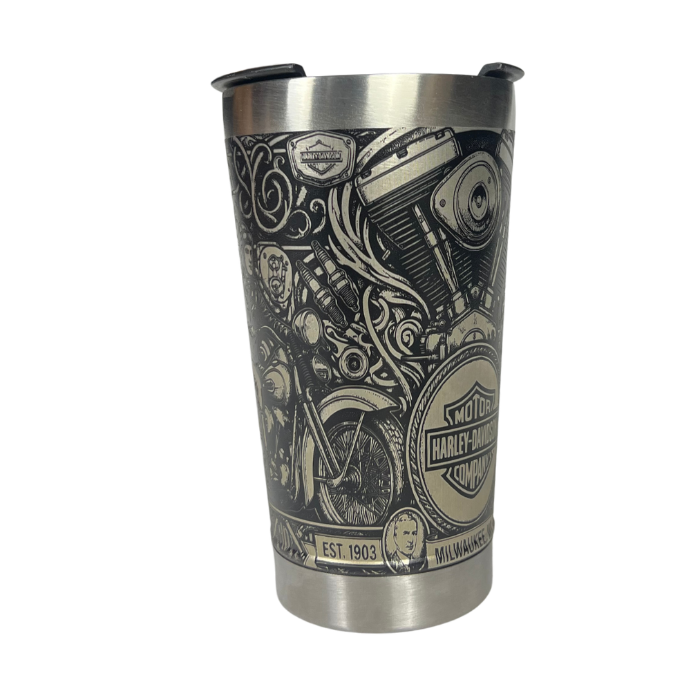 Copo Térmico Harley Davidson | Gravação a Laser 360° Permanente | 475ml | Presente para Motociclistas