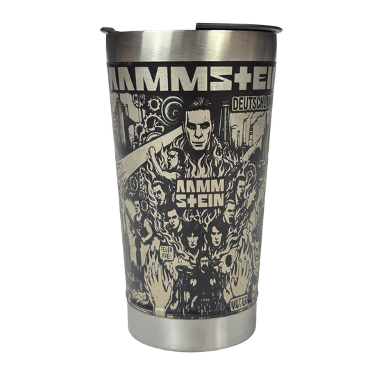 Copo Térmico Rammstein | Gravação a Laser 360° Permanente | 475ml | Presente para Fãs de Metal