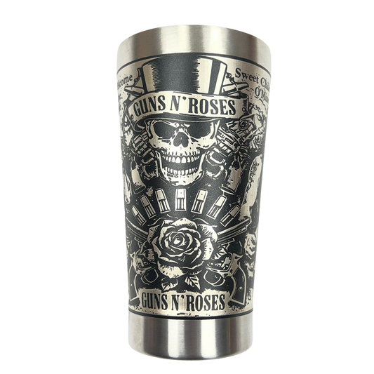 Copo Térmico Guns N' Roses | Gravação a Laser 360° Permanente | 475ml | Presente para Fãs de Rock