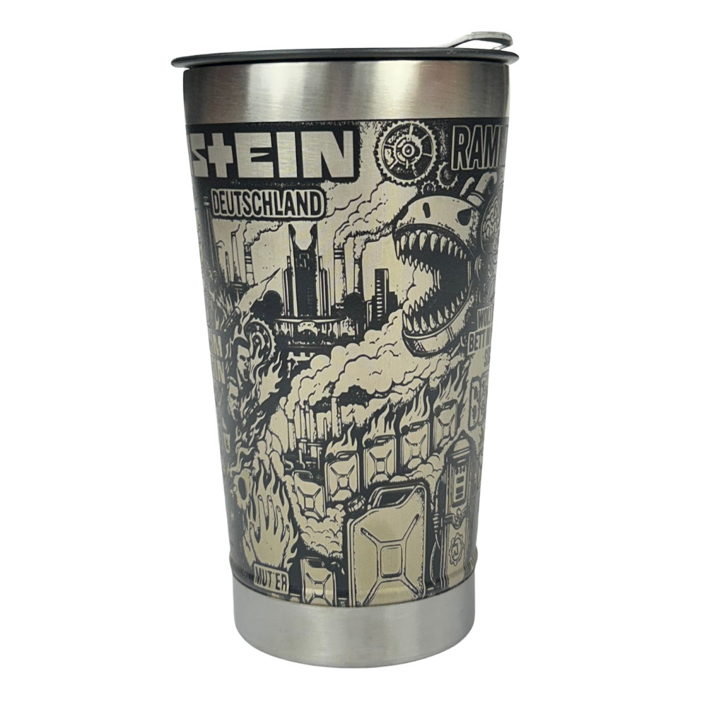 Copo Térmico Rammstein | Gravação a Laser 360° Permanente | 475ml | Presente para Fãs de Metal