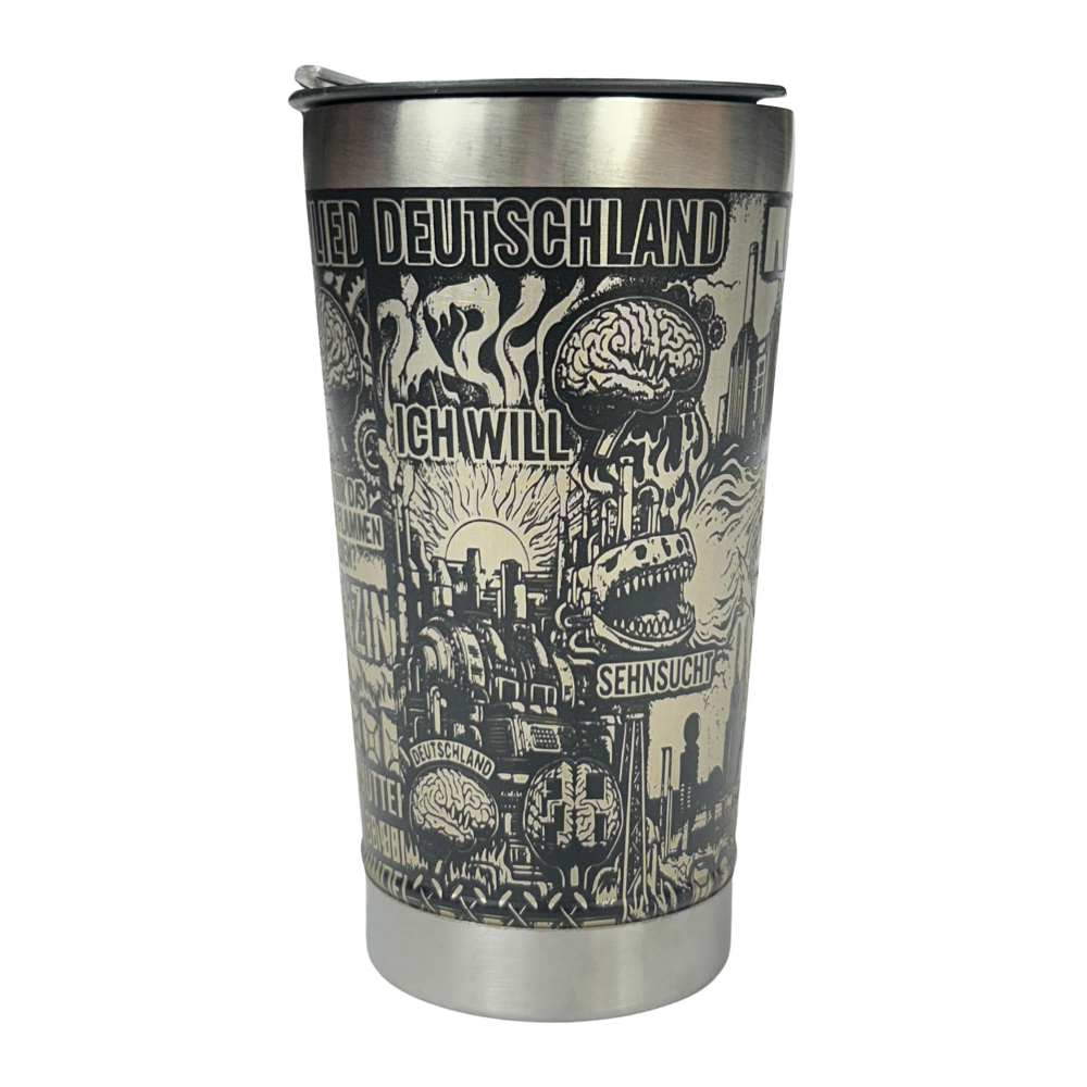 Copo Térmico Rammstein | Gravação a Laser 360° Permanente | 475ml | Presente para Fãs de Metal