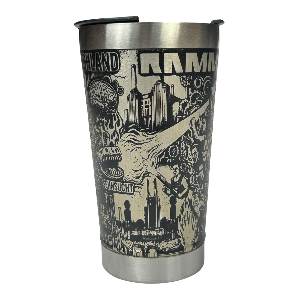 Copo Térmico Rammstein | Gravação a Laser 360° Permanente | 475ml | Presente para Fãs de Metal