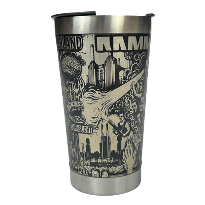 Copo Térmico Rammstein | Gravação a Laser 360° Permanente | 475ml | Presente para Fãs de Metal