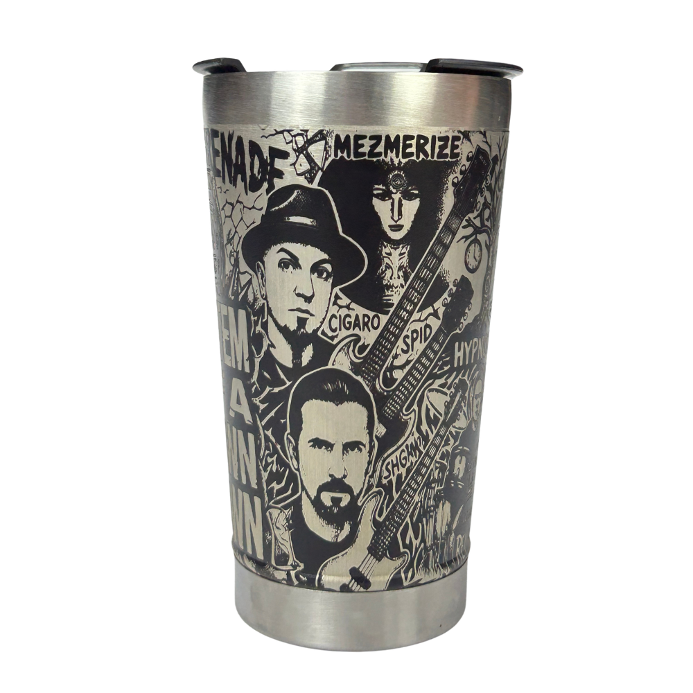 Copo Térmico System of a Down | Gravação a Laser 360° Permanente | 475ml | Presente para Fãs de Metal