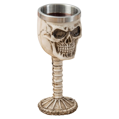 Taça Caveira Gótica | Cálice de Aço Inoxidável | 19cm | Design Medieval | Presente Único