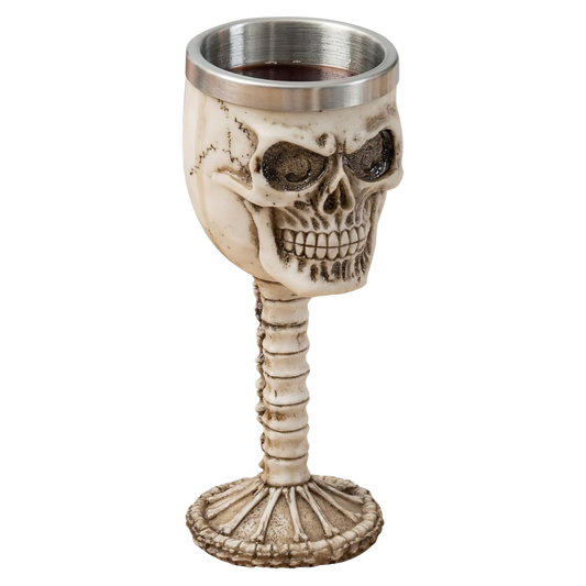 Taça Caveira Gótica | Cálice de Aço Inoxidável | 19cm | Design Medieval | Presente Único